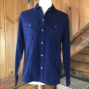 Talbots Corduroy Button-down in Navy- Size 8P